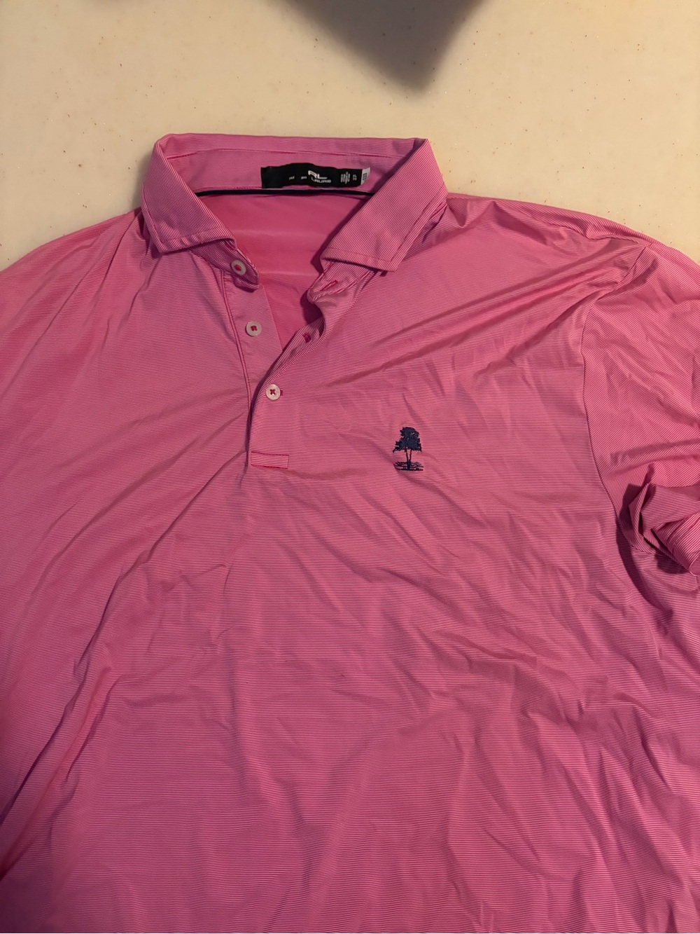 RLX Ralph Lauren Pink Polo with Navy Vestavia CC Logo